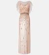 Jenny Packham Bonnie Embellished Gown In Neutral