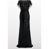 Jenny Packham Bonnie Sequin-embellished Tulle Dress In Black
