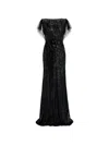Jenny Packham Bonnie Sequin-embellished Tulle Dress In Black