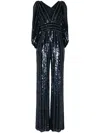 Jenny Packham Boogie Sequin-embellished Jumpsuit In Blue