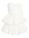 Jenny Packham Bow Tiered Mini Dress In White