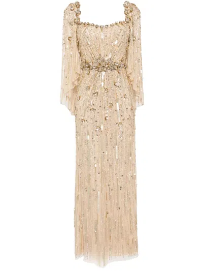Jenny Packham Brightstar Crystal-embellished Gown In Gold
