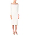 Jenny Packham Calypso Off-the-shoulder Midi Dress In White