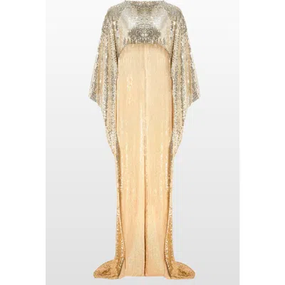 Jenny Packham Cassia Maxi Dress In Gold