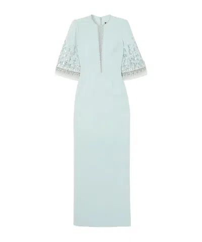 Jenny Packham Casual Slim-fit Long Dress In Blue