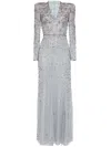 Jenny Packham Moondance Sequin-embellished Gown In Grey
