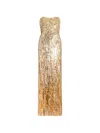 Jenny Packham Cesonia Embellished Strapless Maxi Dress In Animal Print