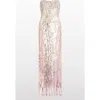 Jenny Packham Cesonia Embellished Strapless Maxi Dress In Multi