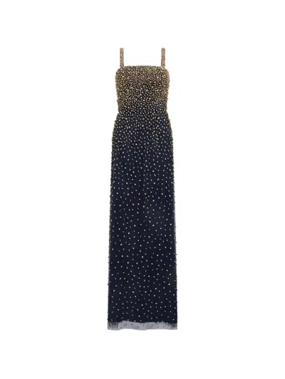 Jenny Packham Cherry Crystal-embellished Gown In Blue