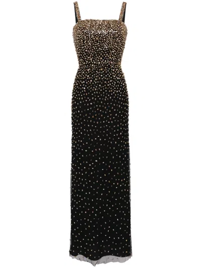 Jenny Packham Cherry Embellished Gown In Black