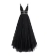Jenny Packham Chiffon Embellished Cybele Gown In Black