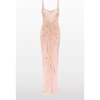 Jenny Packham Chrissy Sequin-embellished Dress In Pink