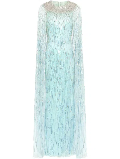 Jenny Packham Cleo Rush Dress In Blue