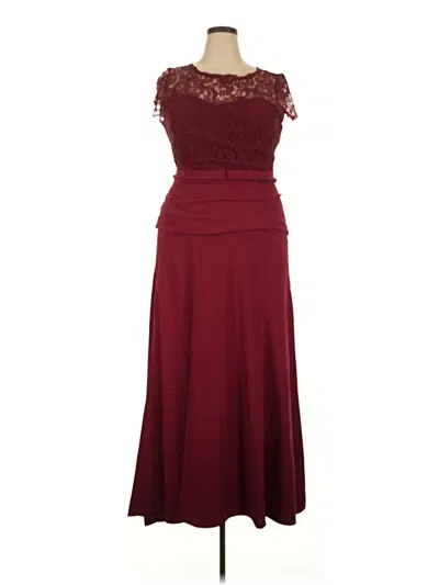 Pre-owned Jenny Packham Cocktail Dress In Burgundy