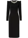 Jenny Packham Cora Beaded Long Sleeve Dress In Black