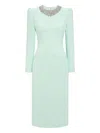 Jenny Packham Cora Long-sleeve Midi Dress In Green