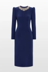 Jenny Packham Cora Embellished Midi Dress In Blue