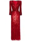 Jenny Packham Cosmos Abendkleid Mit Kristallen In Rot