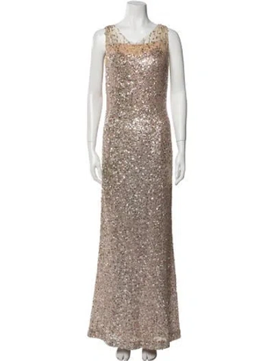Pre-owned Jenny Packham Cowl Neck Long Dress