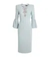 Jenny Packham Crepe Embellished Margot Midi Dress In Blue