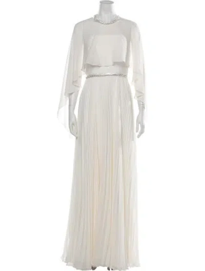 Pre-owned Jenny Packham Crew Neck Long Dress W/ Tags In Neutrals