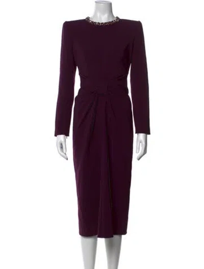 Pre-owned Jenny Packham Crew Neck Midi Length Dress W/ Tags In Purple