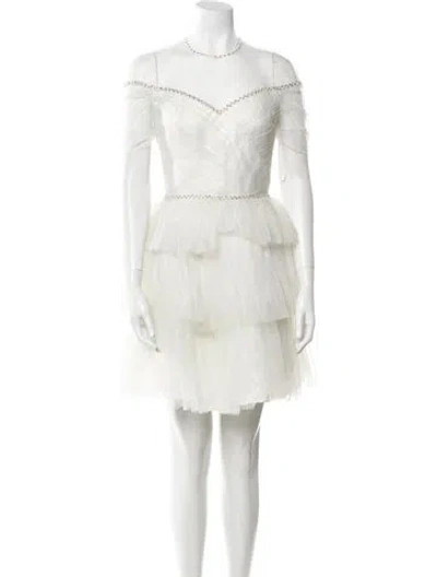 Pre-owned Jenny Packham Crew Neck Mini Dress