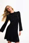 Jenny Packham Crystal Crunch Short Dress In Black