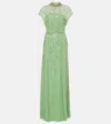 Jenny Packham Robe Crystal Drop Mit Kristallen In Grün