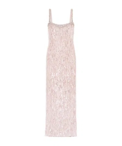 Jenny Packham Fleur Crystal-embellished Sequined Tulle Gown In Pink