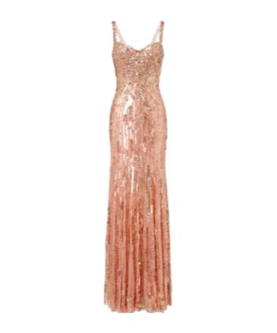 Jenny Packham Da Vinci Embellished Bustier Gown In Brown