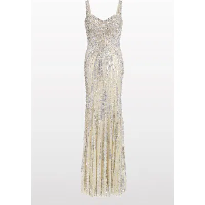 Jenny Packham Da Vinci Sequin-embellished Dress In Metallic