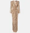 Jenny Packham Darcy Sequin-embellishment Maxi Dress In Sand