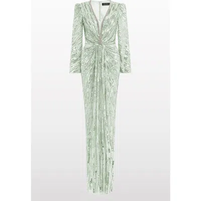 Jenny Packham Darcy Sequin-embellished Dress In Green
