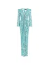 Jenny Packham Darcy Sequin-embellishment Maxi Dress In Blue