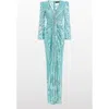Jenny Packham Darcy Sequin-embellishment Maxi Dress In Blue