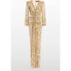 Jenny Packham Darcy Sequin-embellishment Maxi Dress In Gold