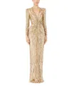 Jenny Packham Darcy Sequin-embellishment Maxi Dress In Neutral