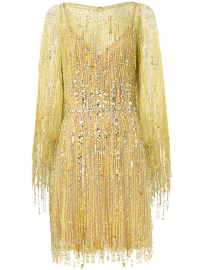 Jenny Packham Dazzle Short Dress In Yellow