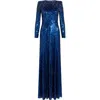 Jenny Packham Dulcet Sequin-embellished Dress In Blue