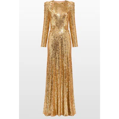 Jenny Packham Sequin Embellished Dulcet Dress In Gold