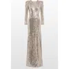 Jenny Packham Dulcet Sequin-embellished Dress In Silver