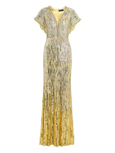 Jenny Packham Dusk Dress In Yellow
