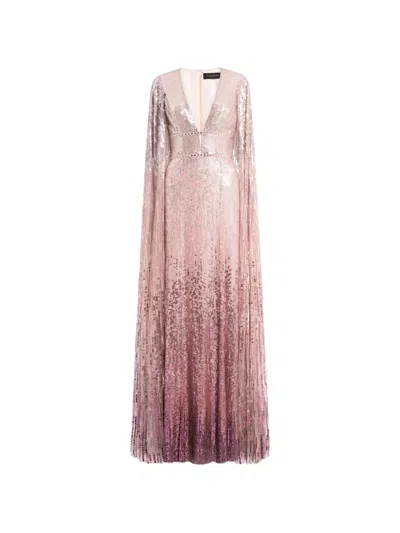 Jenny Packham Easy Breezy Sequined Maxi Dress In Pink
