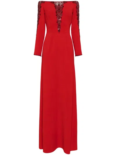 Jenny Packham Eclipse Crystal-embellished Gown In Red