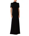Jenny Packham Edie Sequin-embellished High-neck Maxi Dress In Black