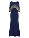 Jenny Packham Electricia Embellished Maxi Dress In Blue