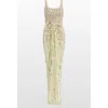Jenny Packham Elixir Sequin-embellished Maxi Dress In Green