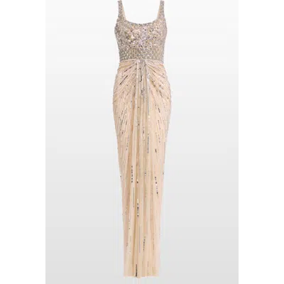 Jenny Packham Elixir Sequin-embellished Maxi Dress In Neutral