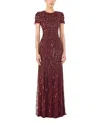 Jenny Packham Eliza Beaded Maxi Dress In Brown